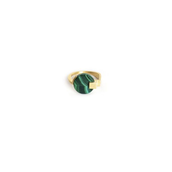 BAGUE R001 _malachite et laiton – Image 2