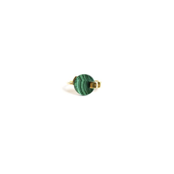BAGUE R001 _malachite et laiton