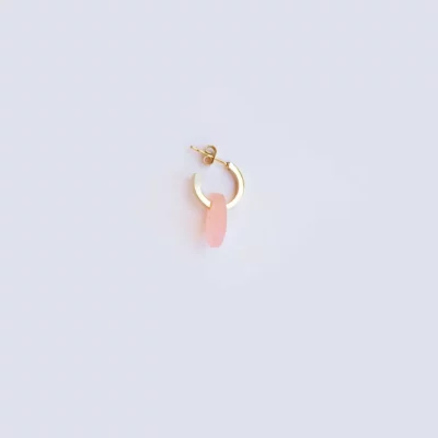 MONO MINI PÉTALES SUR CRÉOLES _rose