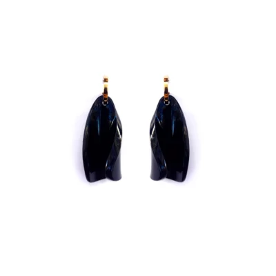 BOUCLES D’OREILLES PÉTALES SUR CRÉOLES _noires