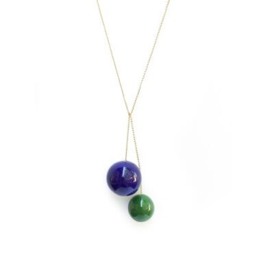 PENDENTIF TAC TAC _ outremer et vert