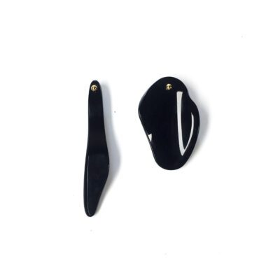 BOUCLES D’OREILLES ASYMÉTRIQUES _ noir
