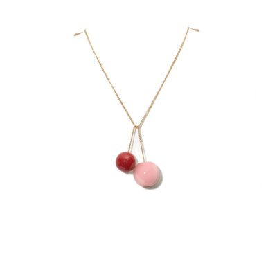 PENDENTIF TAC TAC _ ROSE ET ROUGE