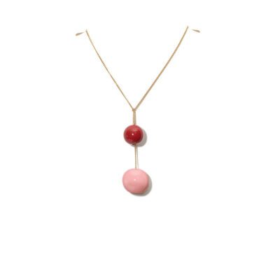 PENDENTIF TAC TAC _ ROSE ET ROUGE